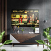 Retro Gas Station Brushed Aluminium Dibond Wall Art.